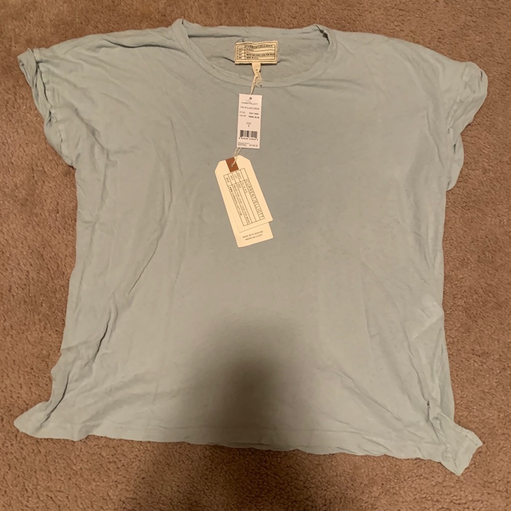 Current/Elliott “the rolled crew” in pearl blue